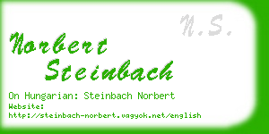 norbert steinbach business card